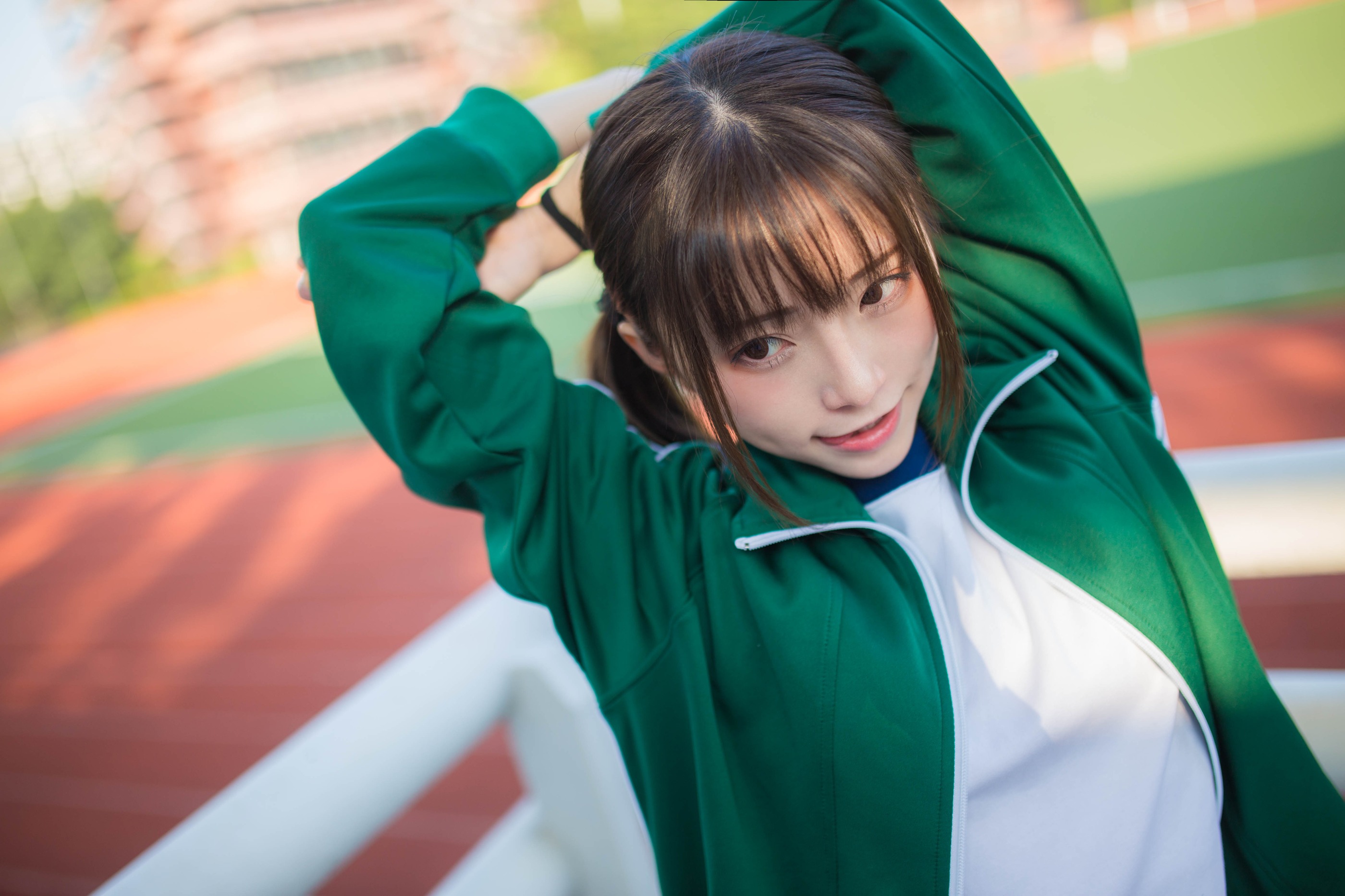 图片[1]-Kitaro_绮太郎 – NO.046 运动服女孩 绿 [18P]-XikXak